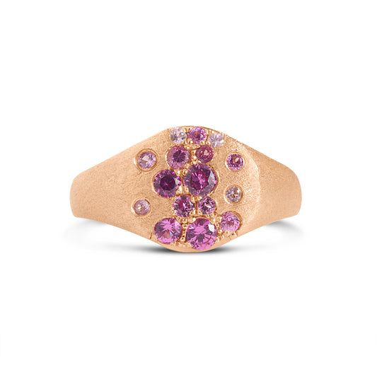Pink Sapphire & Ruby Confetti Signet Ring