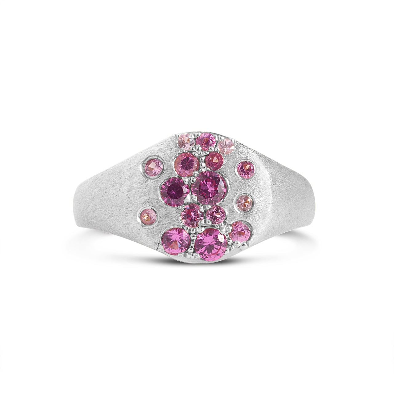 Pink Sapphire & Ruby Confetti Signet Ring