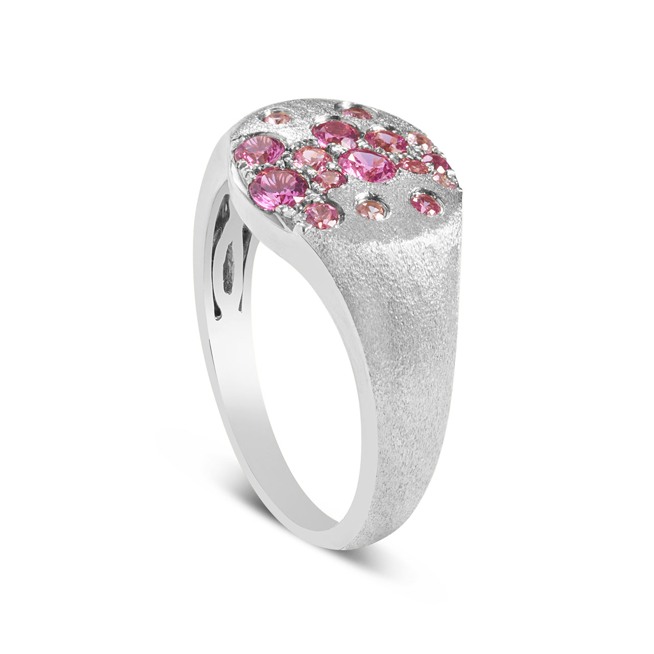 Pink Sapphire & Ruby Confetti Signet Ring