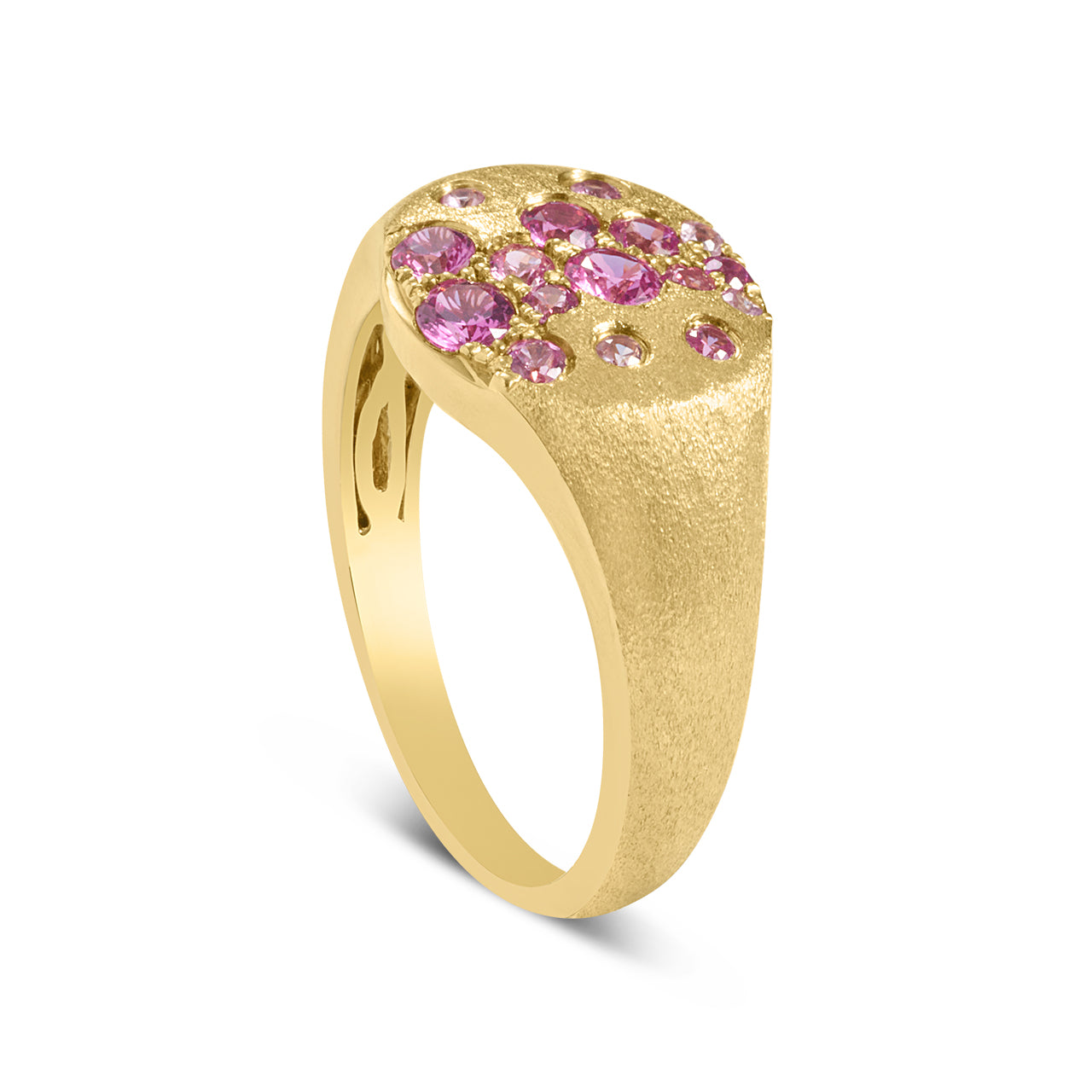 Pink Sapphire & Ruby Confetti Signet Ring