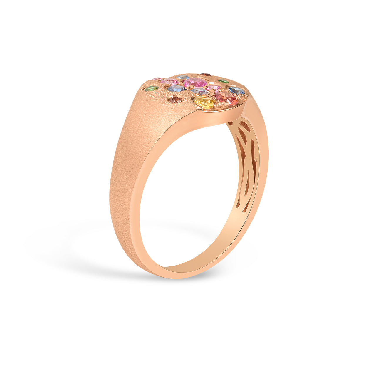 Rainbow Confetti Signet Ring