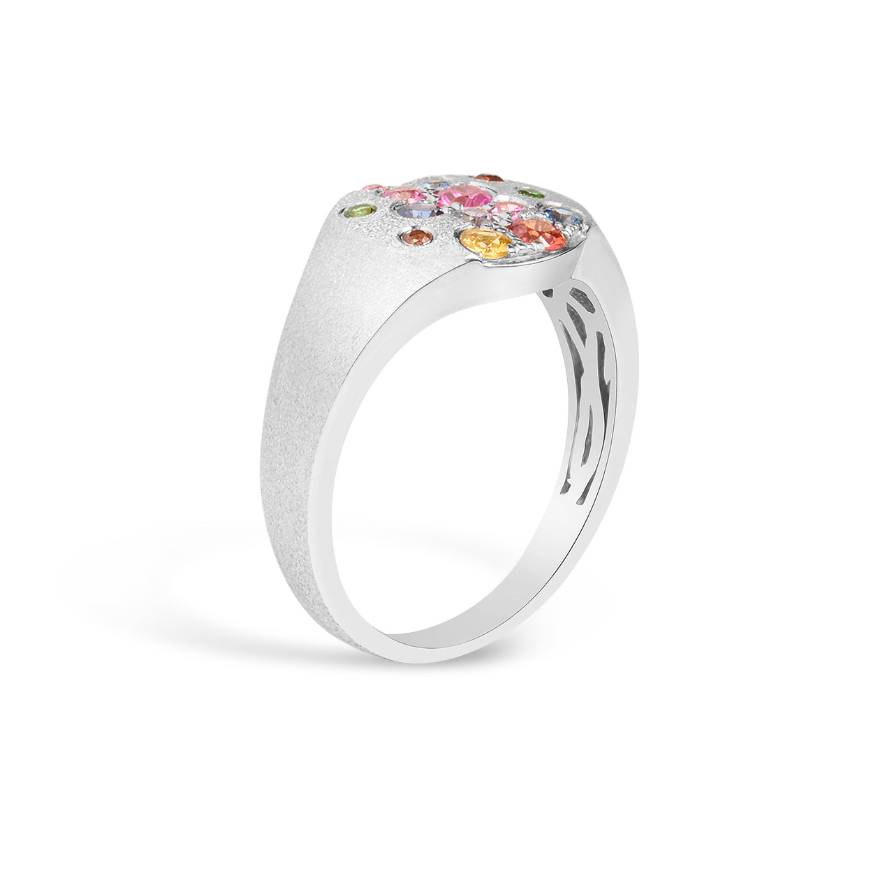 Rainbow Confetti Signet Ring