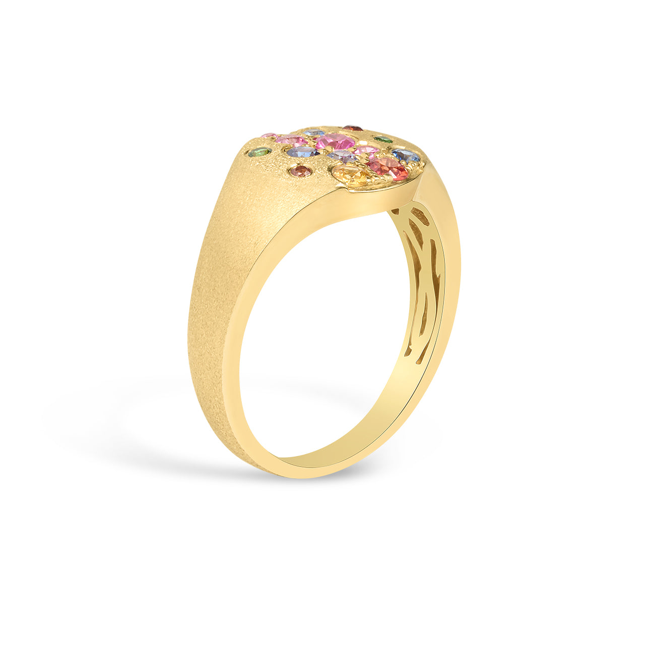 Rainbow Confetti Signet Ring