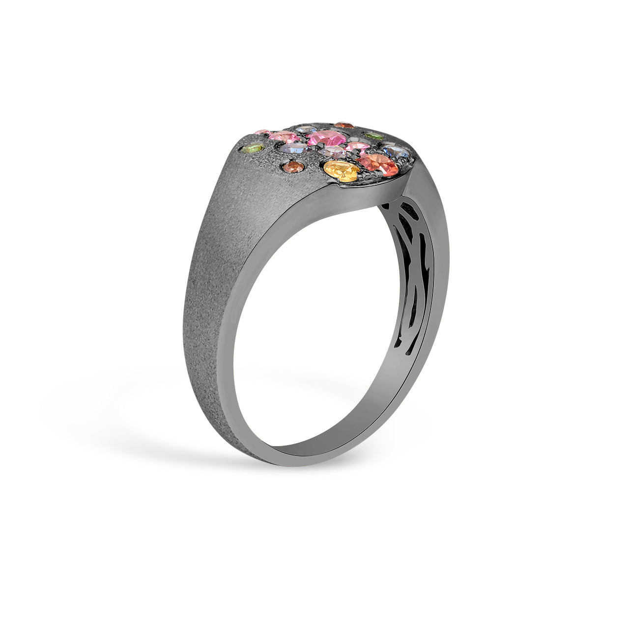 Rainbow Confetti Signet Ring