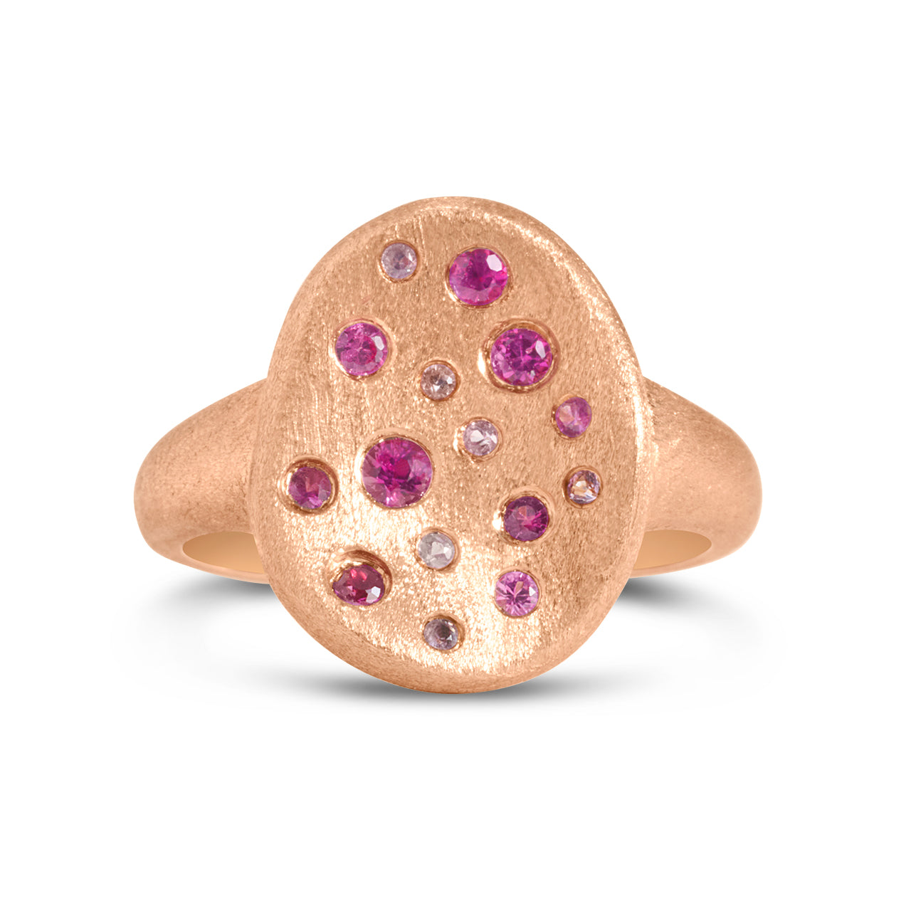 Pink Sapphire & Ruby Scatter Artisan Ring