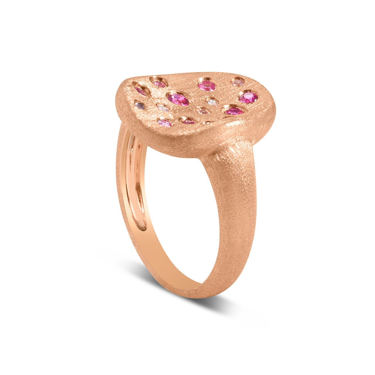 Pink Sapphire & Ruby Scatter Artisan Ring