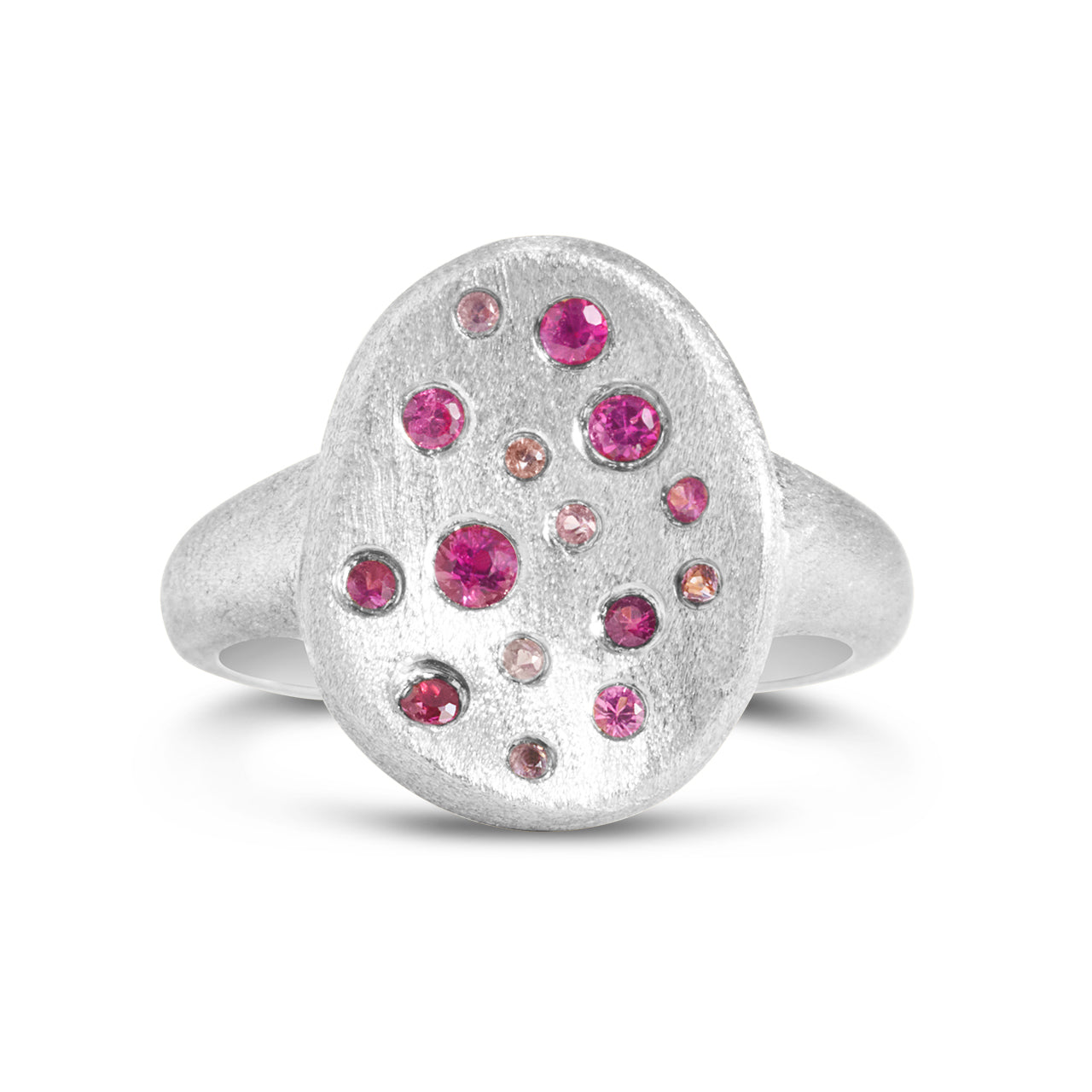Pink Sapphire & Ruby Scatter Artisan Ring