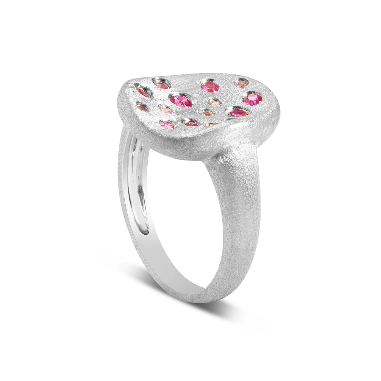 Pink Sapphire & Ruby Scatter Artisan Ring