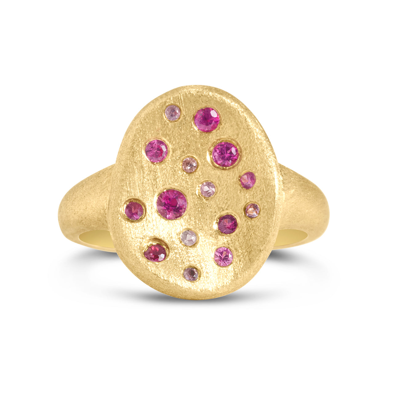 Pink Sapphire & Ruby Scatter Artisan Ring