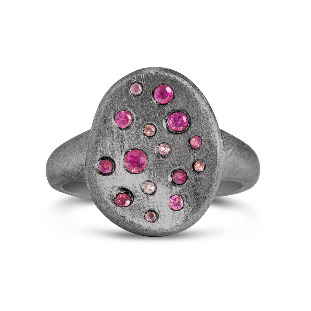 Pink Sapphire & Ruby Scatter Artisan Ring