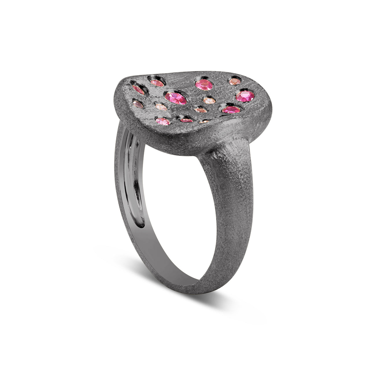 Pink Sapphire & Ruby Scatter Artisan Ring