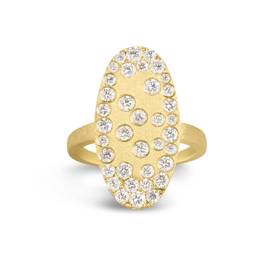 Diamond Confetti Halo Oval Ring