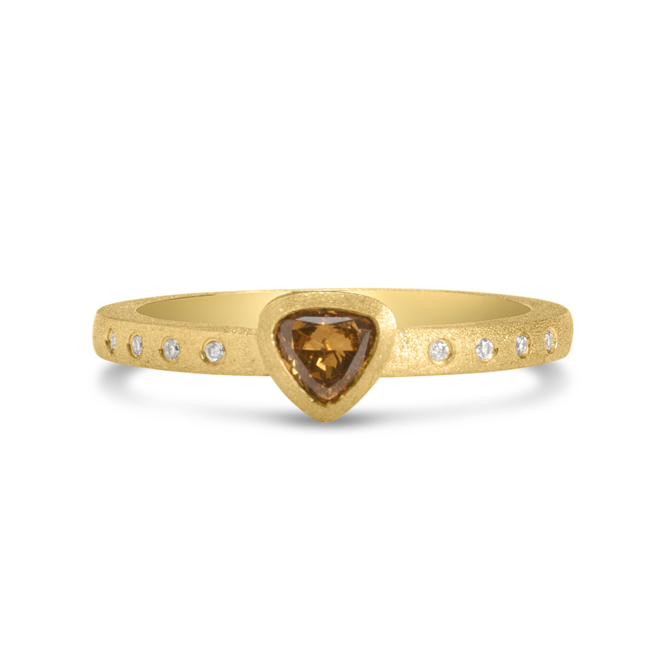 Fancy Diamond Trillion Bezel Ring