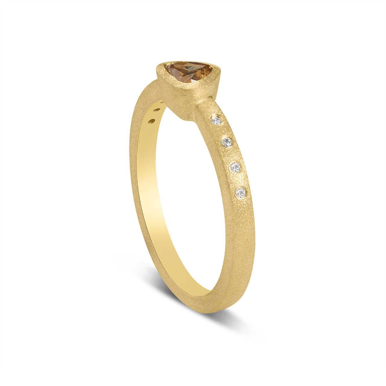 Fancy Diamond Trillion Bezel Ring