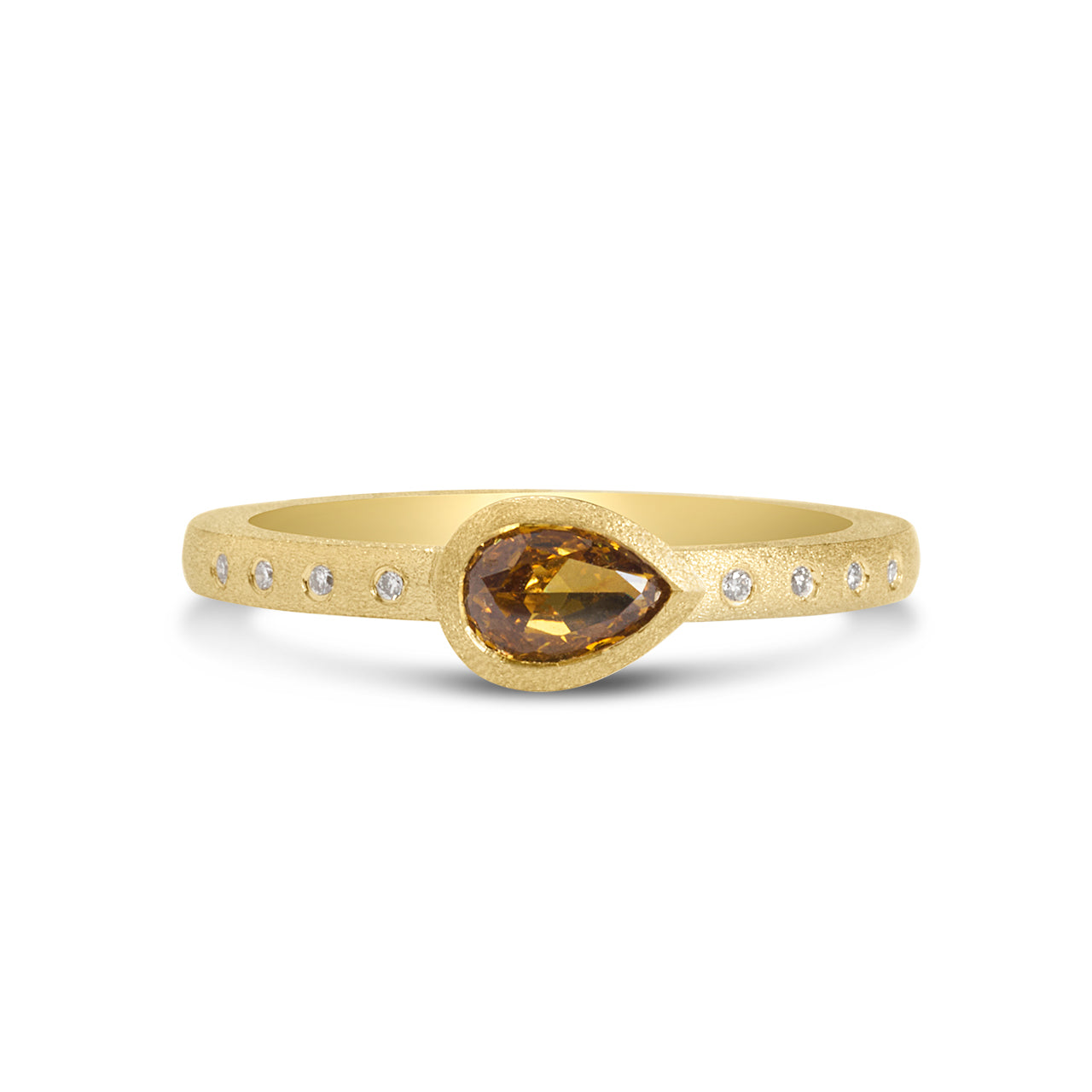 Fancy Diamond Pear Bezel Ring