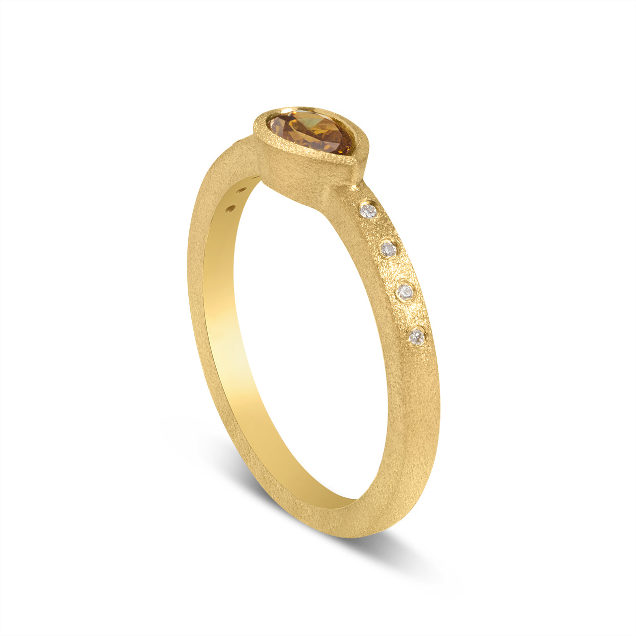 Fancy Diamond Pear Bezel Ring