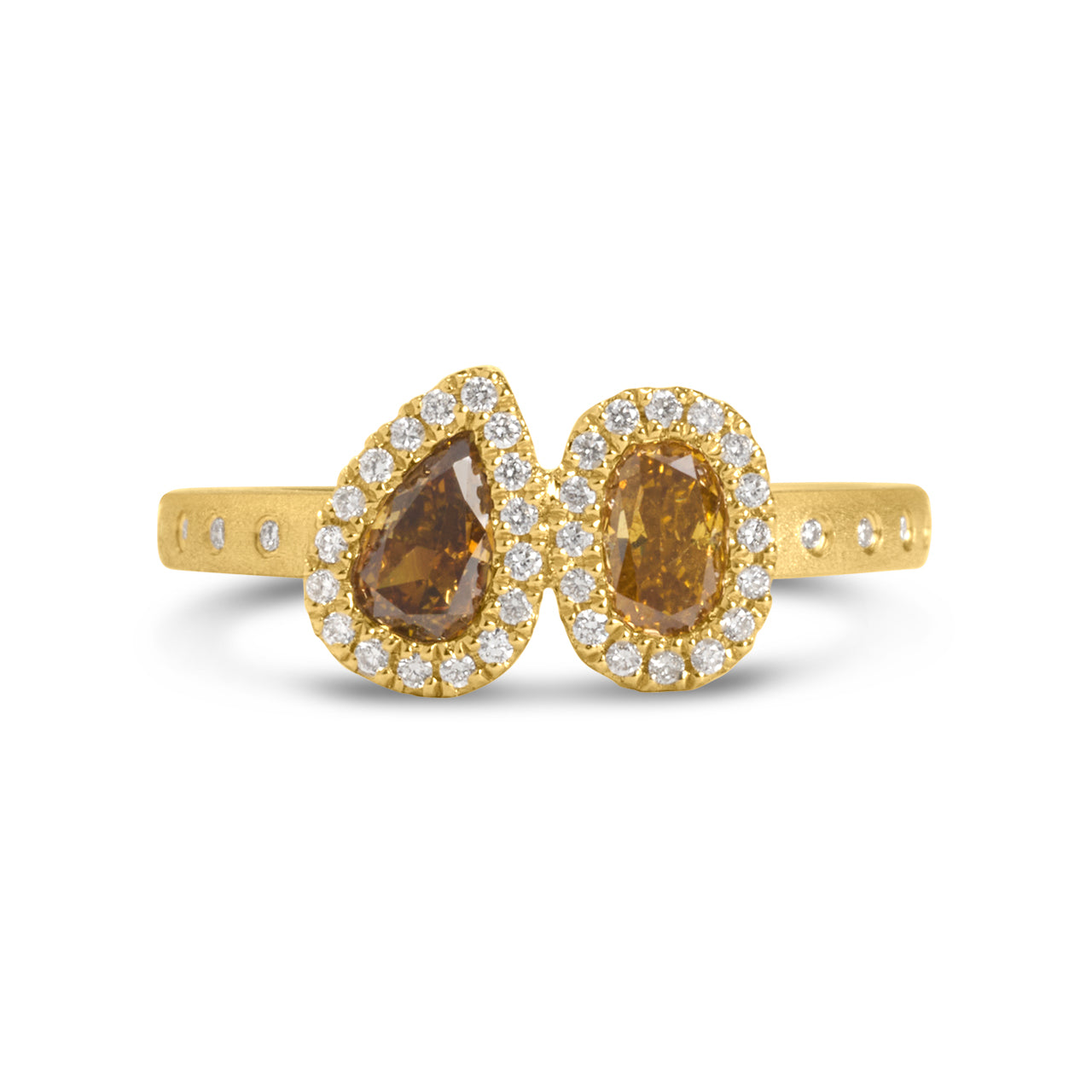 Fancy Diamond Toi et Moi Halo Ring