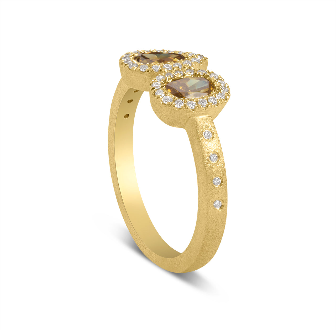 Fancy Diamond Toi et Moi Halo Ring
