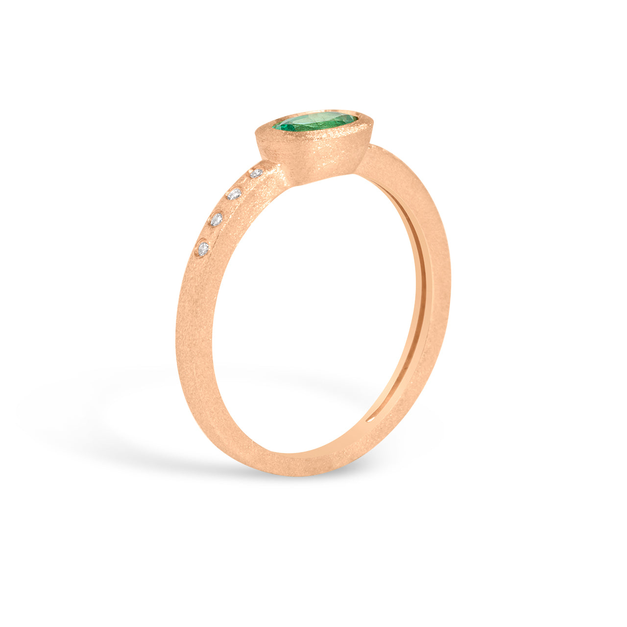 Emerald & Diamond Bezel Ring