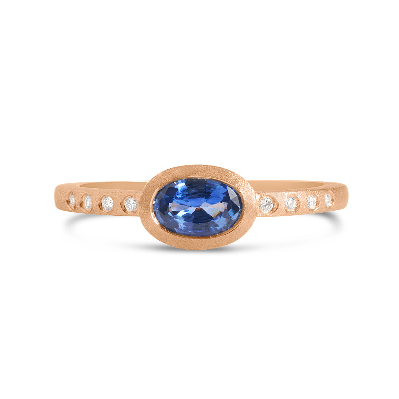 Sapphire & Diamond Bezel Ring