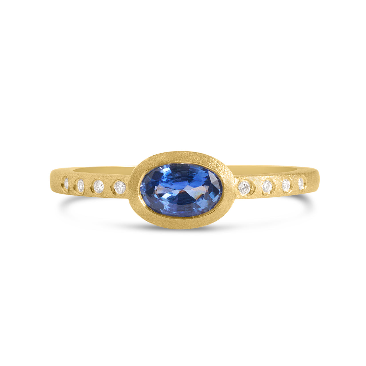 Sapphire & Diamond Bezel Ring