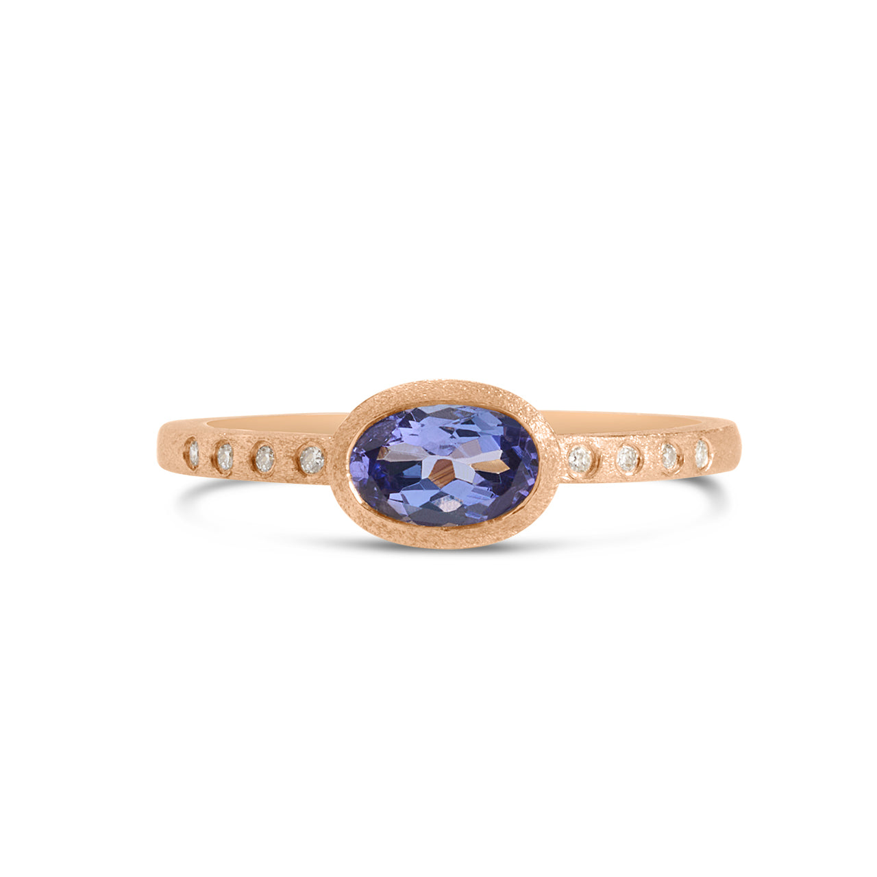 Tanzanite & Diamond Bezel Ring