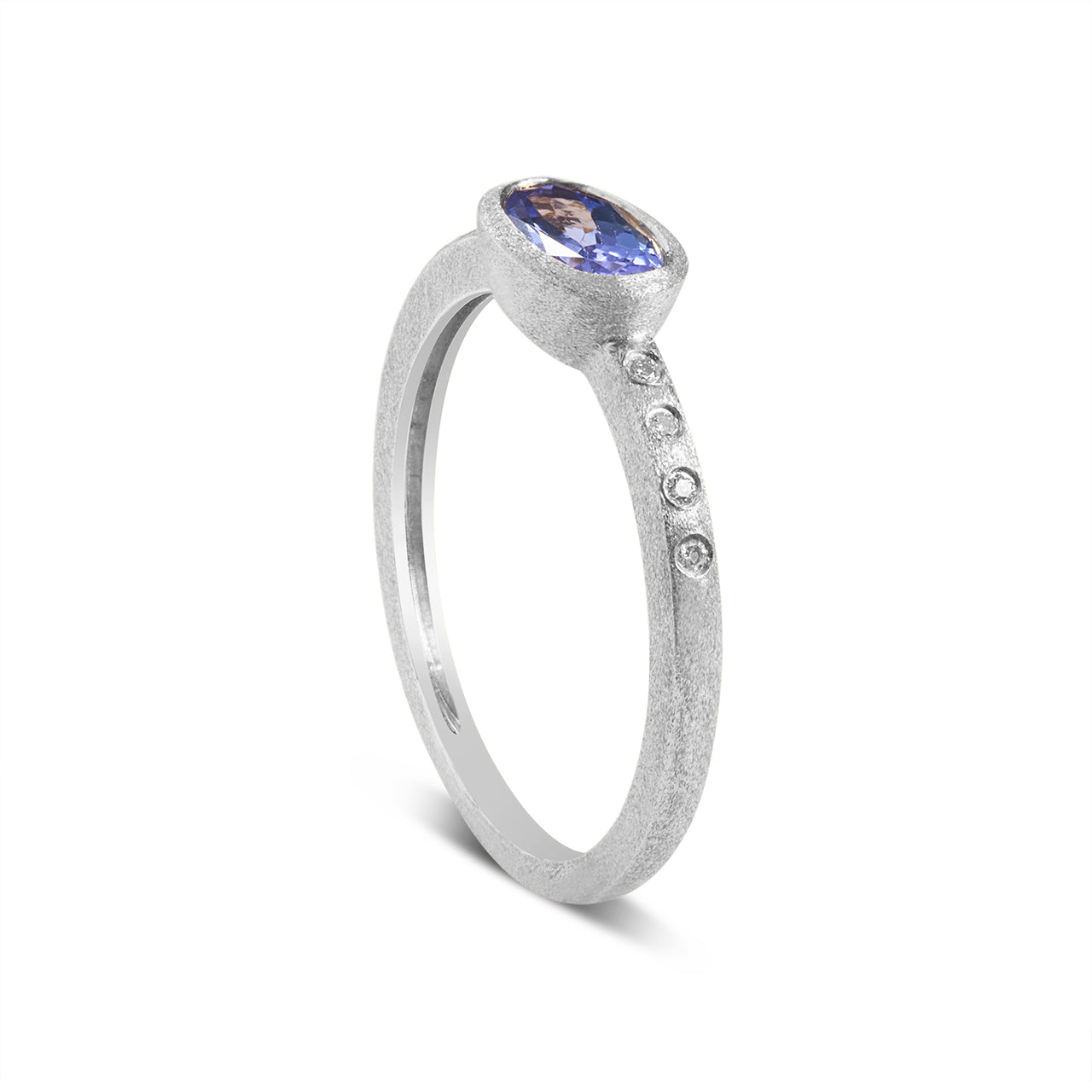 Tanzanite & Diamond Bezel Ring