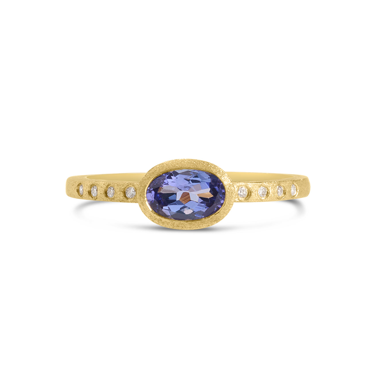 Tanzanite & Diamond Bezel Ring