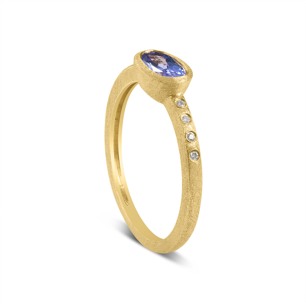 Tanzanite & Diamond Bezel Ring