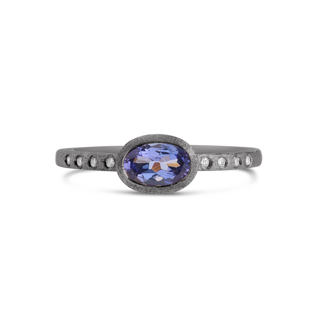 Tanzanite & Diamond Bezel Ring