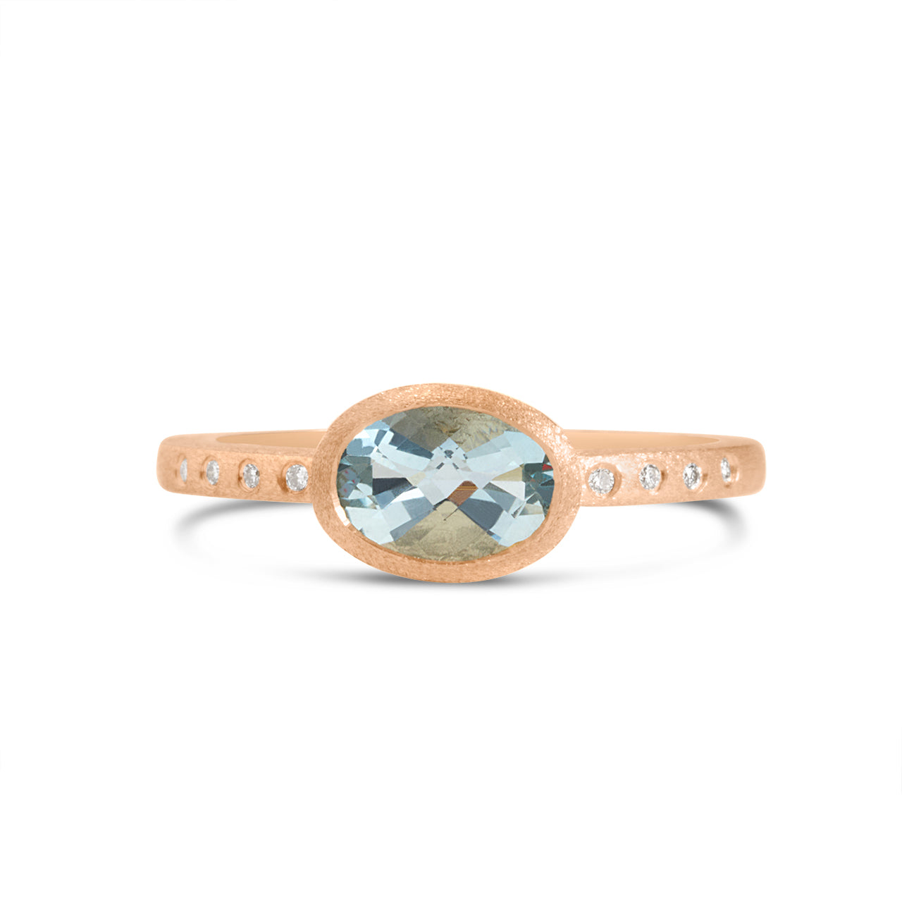 Aquamarine & Diamond Bezel Ring
