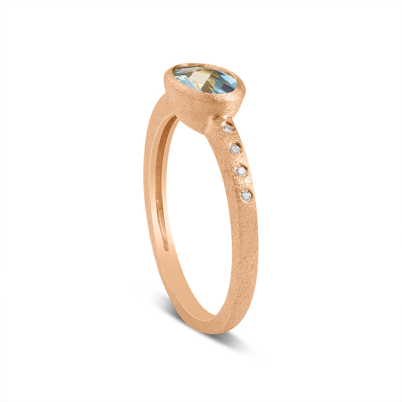 Aquamarine & Diamond Bezel Ring