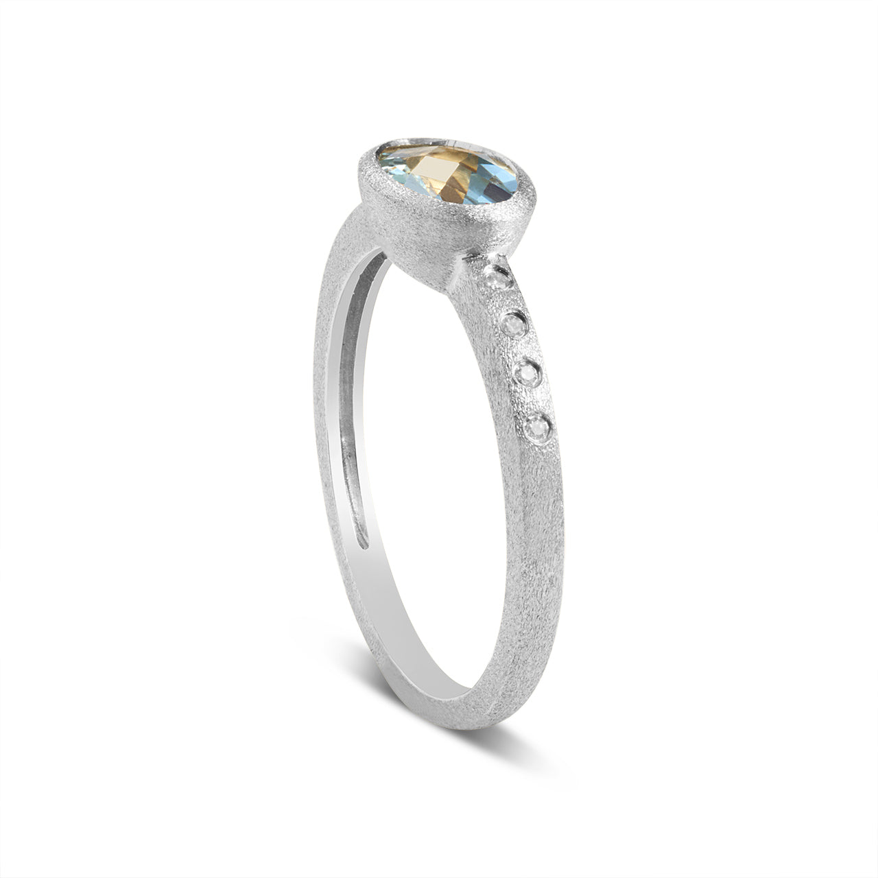 Aquamarine & Diamond Bezel Ring