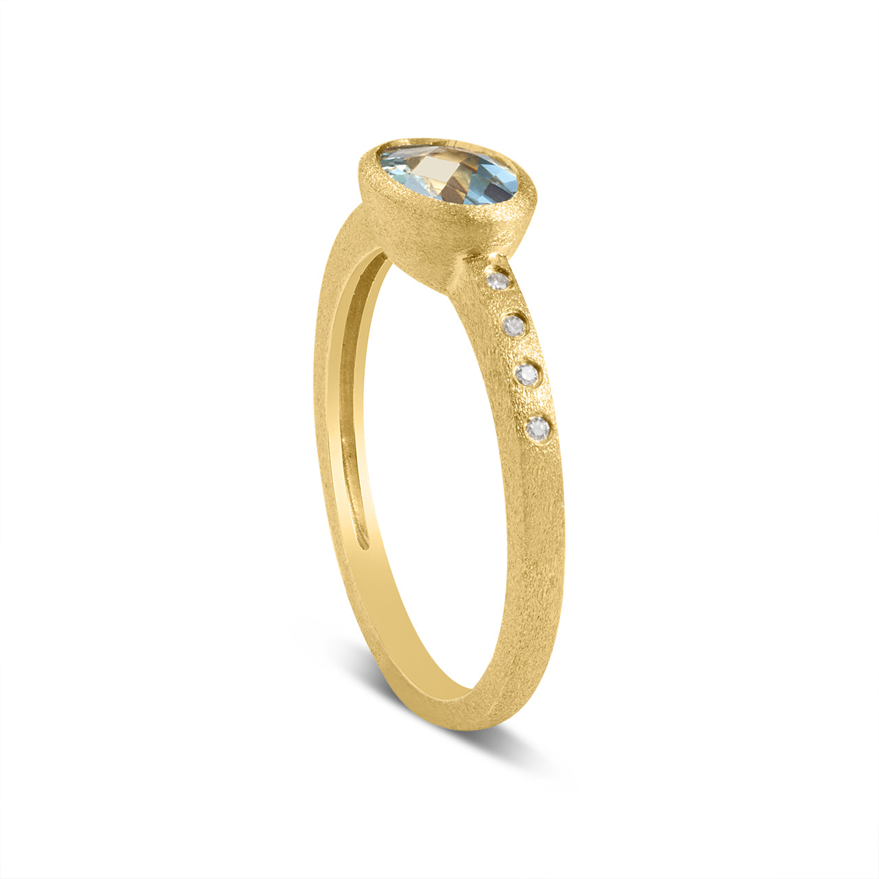 Aquamarine & Diamond Bezel Ring