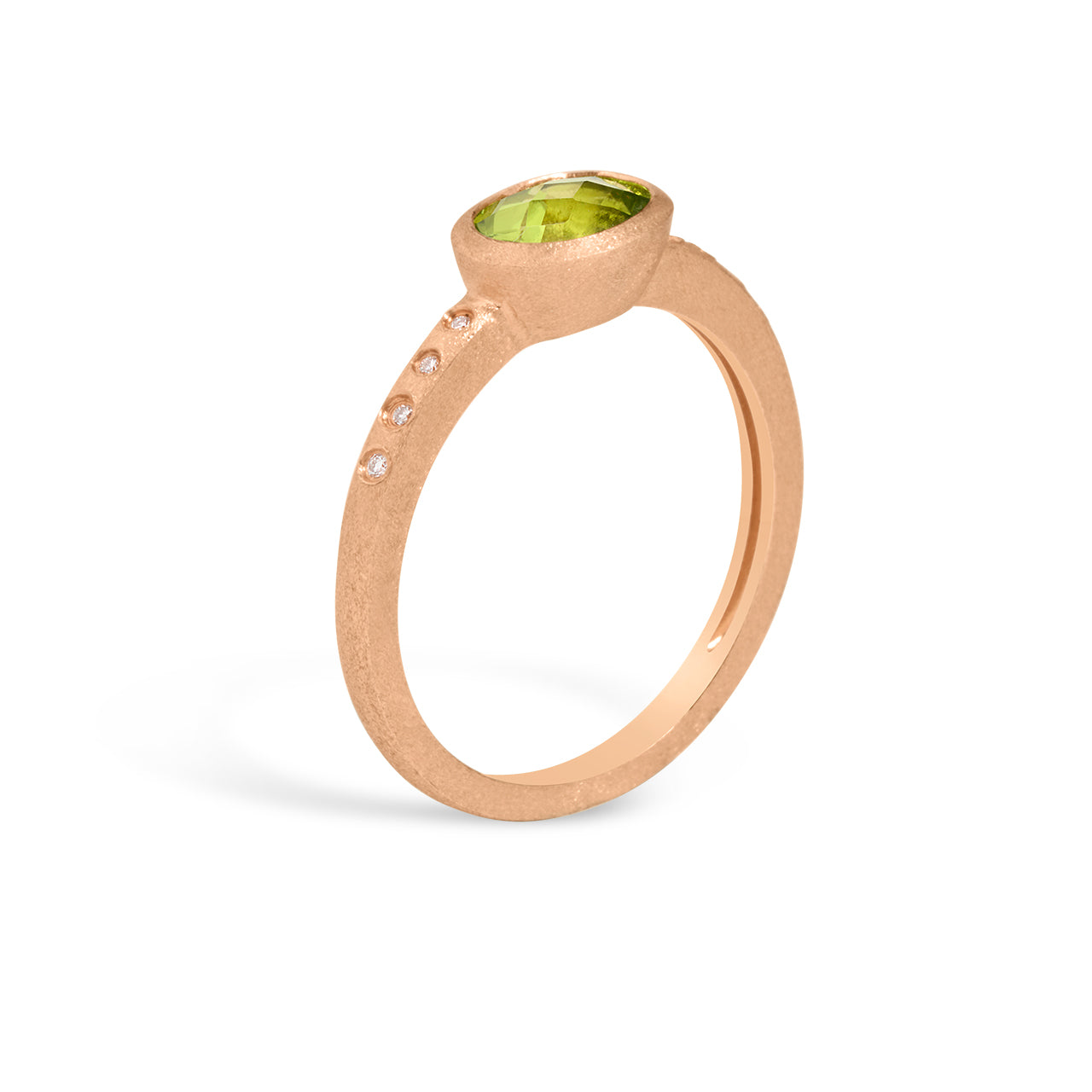Peridot & Diamond Bezel Ring