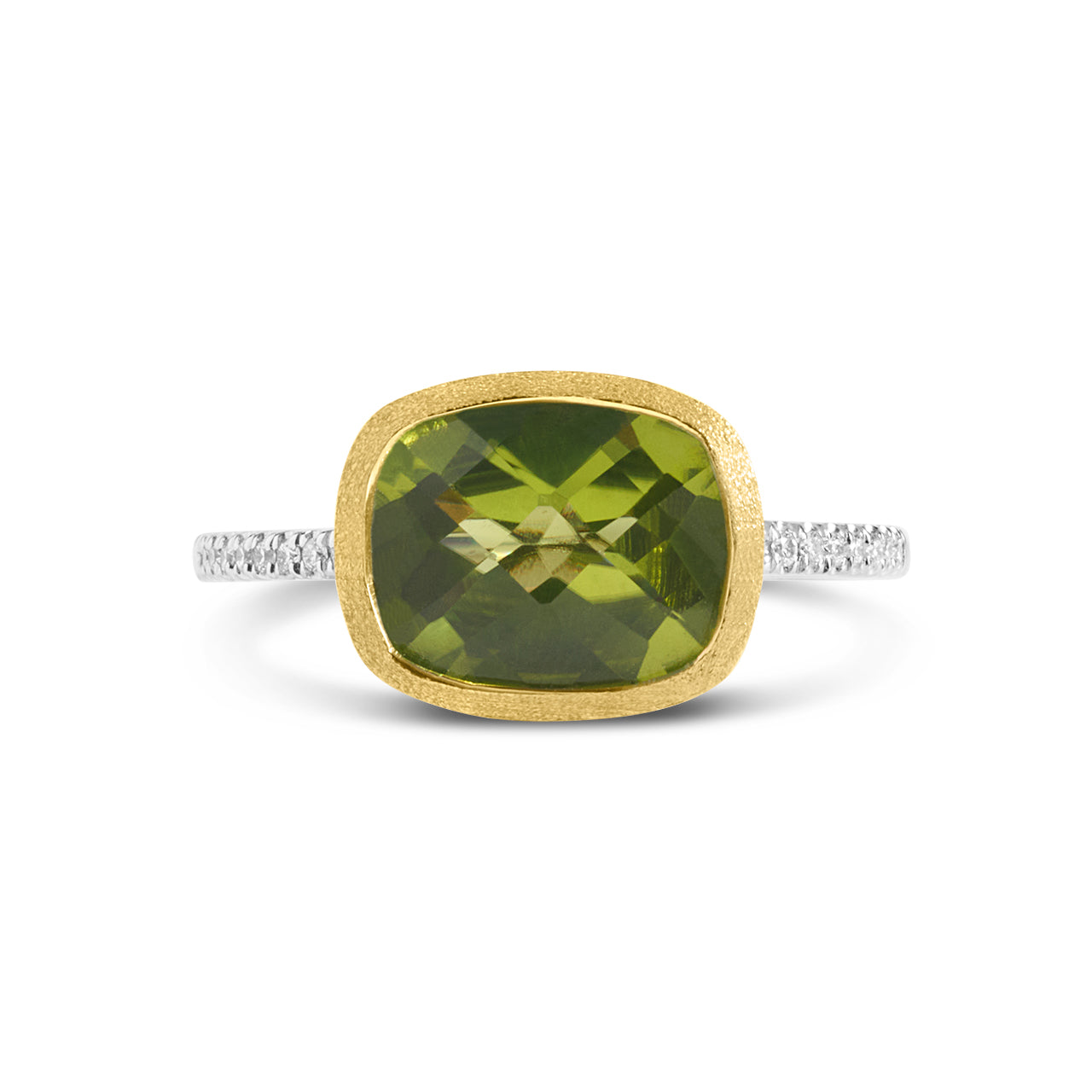 Peridot & Diamond Bezel Ring