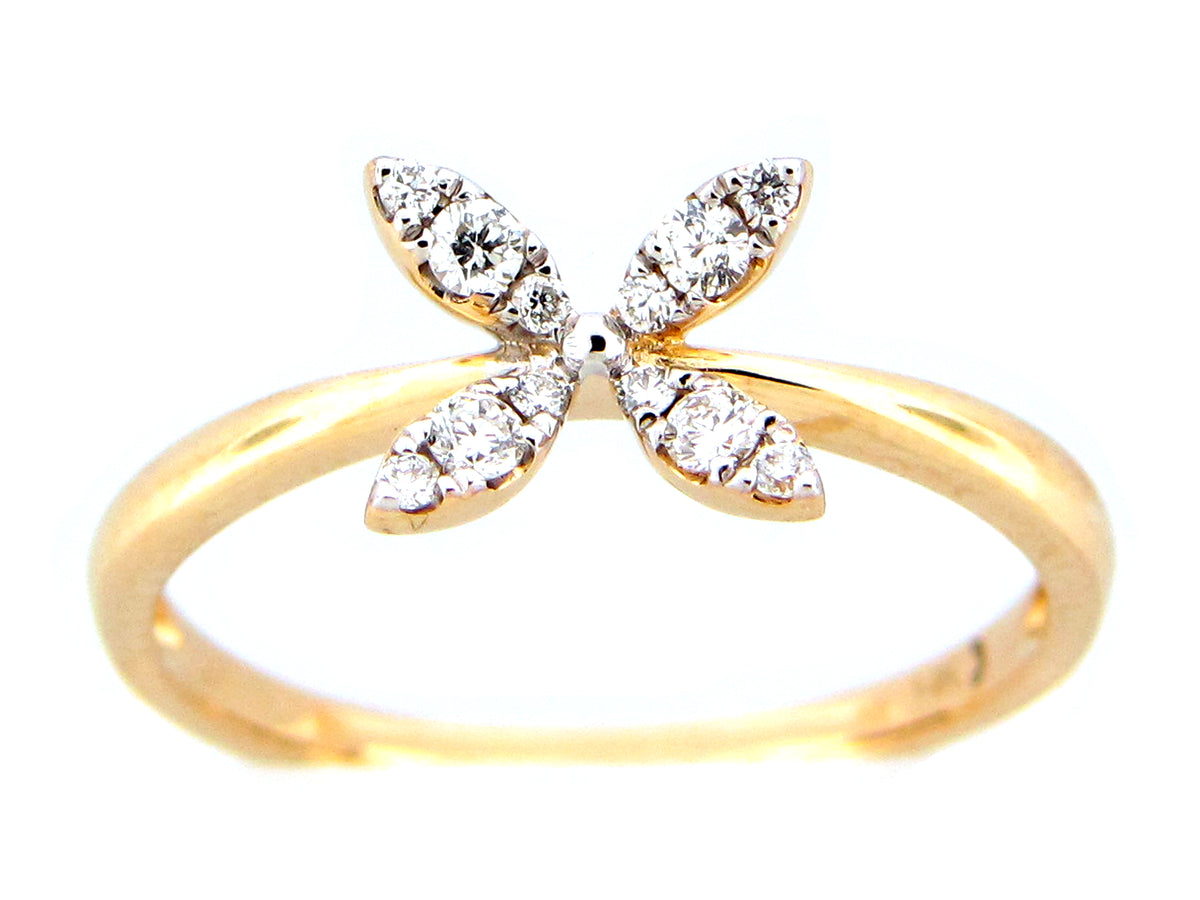 DIAMOND FLORETTE RING, 14KY (N)