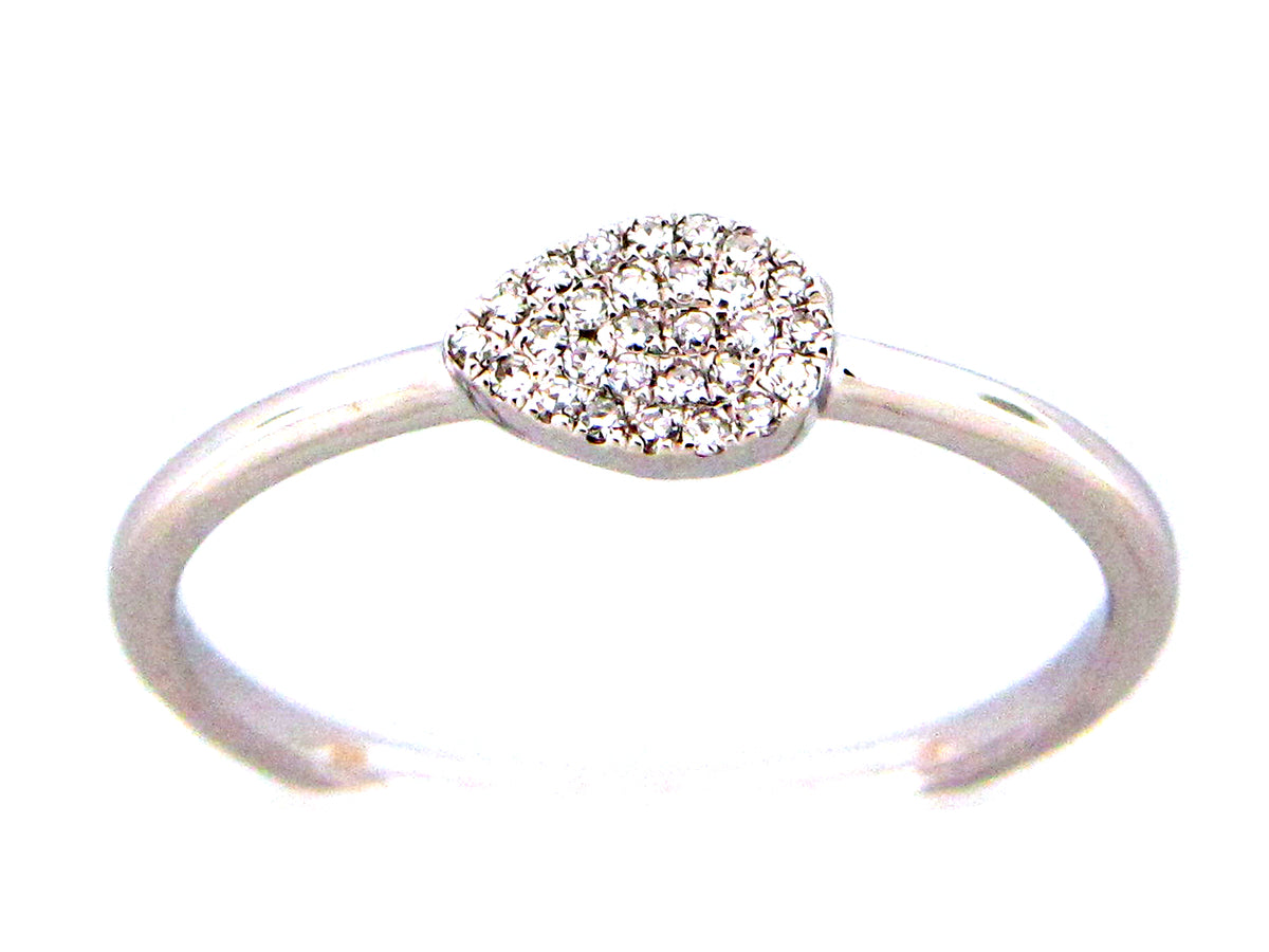 DIAMOND PEAR RING, 14KW (N)