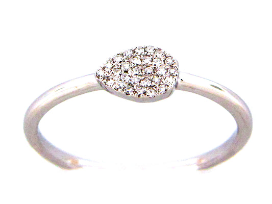 DIAMOND PEAR RING, 14KW (N)