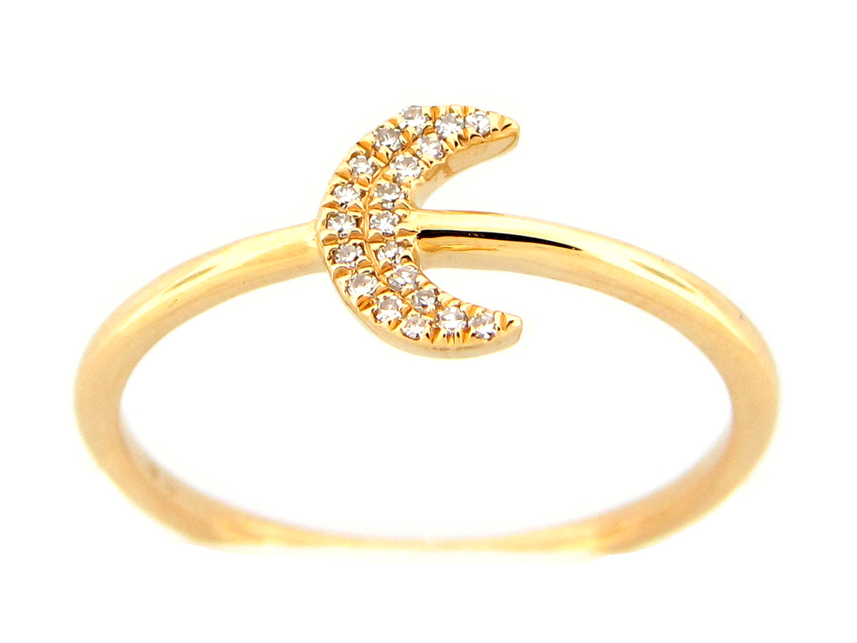 DIAMOND CRESCENT MOON RING