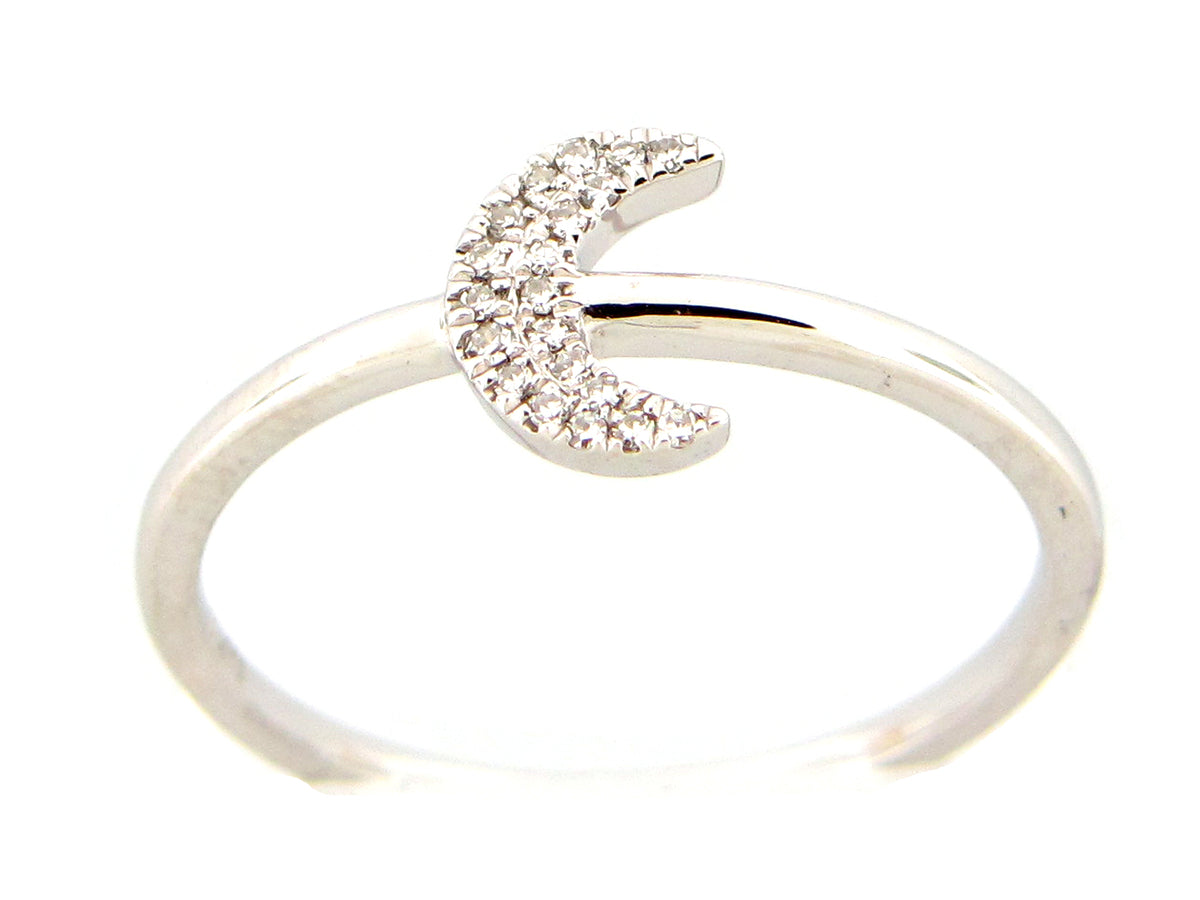 DIAMOND CRESCENT MOON RING