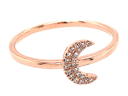 DIAMOND CRESCENT MOON RING