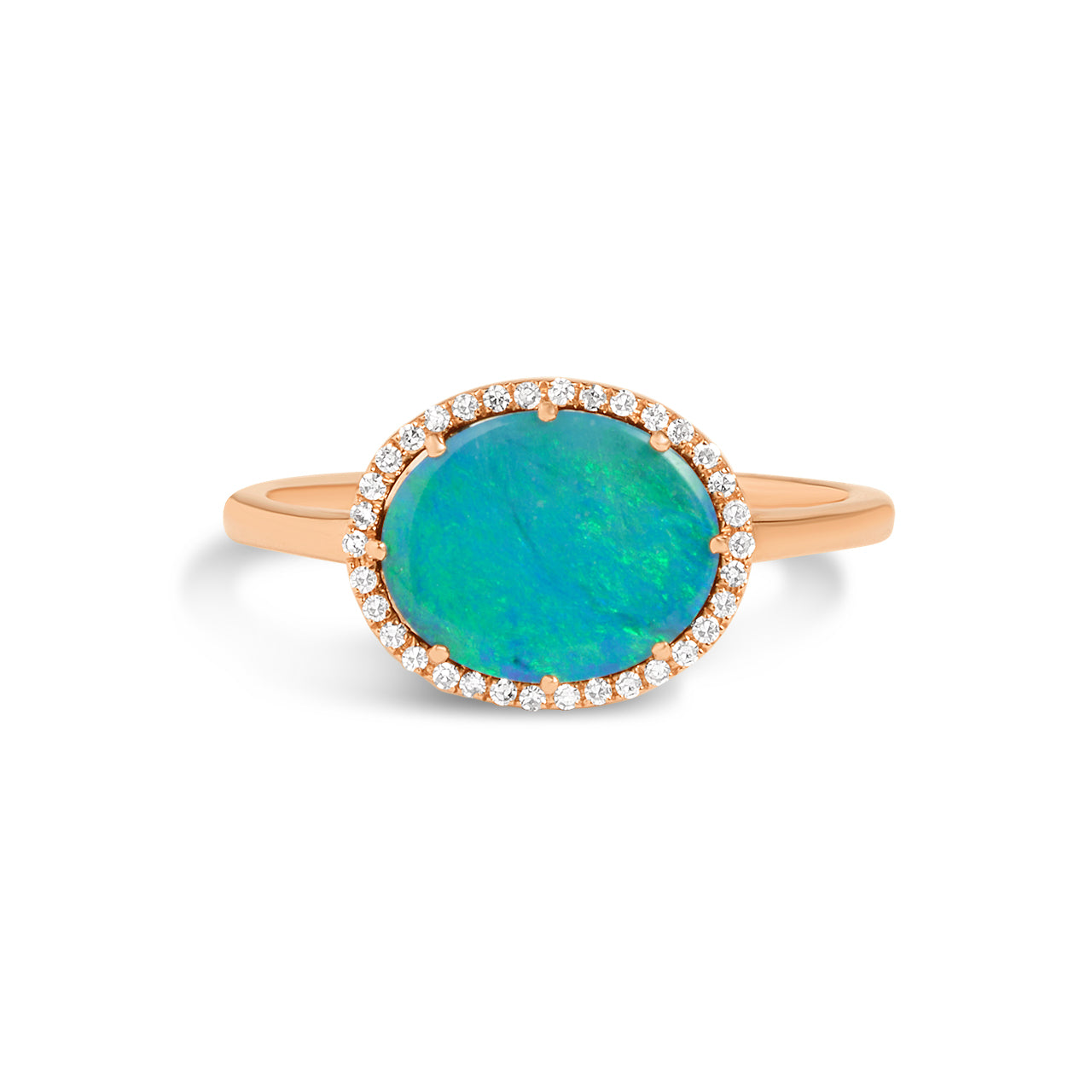 Opal & Diamond Oval East-West Ring
