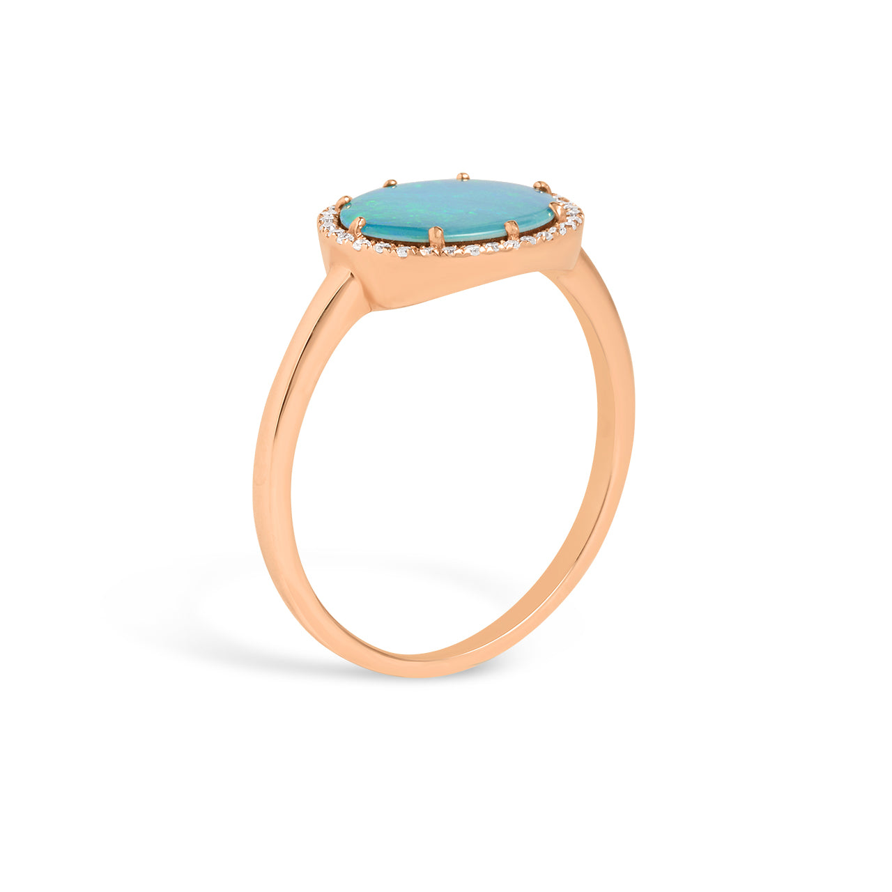 Opal & Diamond Oval East-West Ring