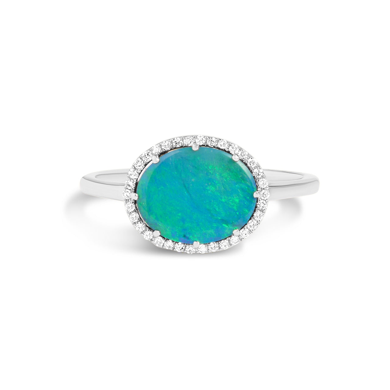 Opal & Diamond Oval East-West Ring