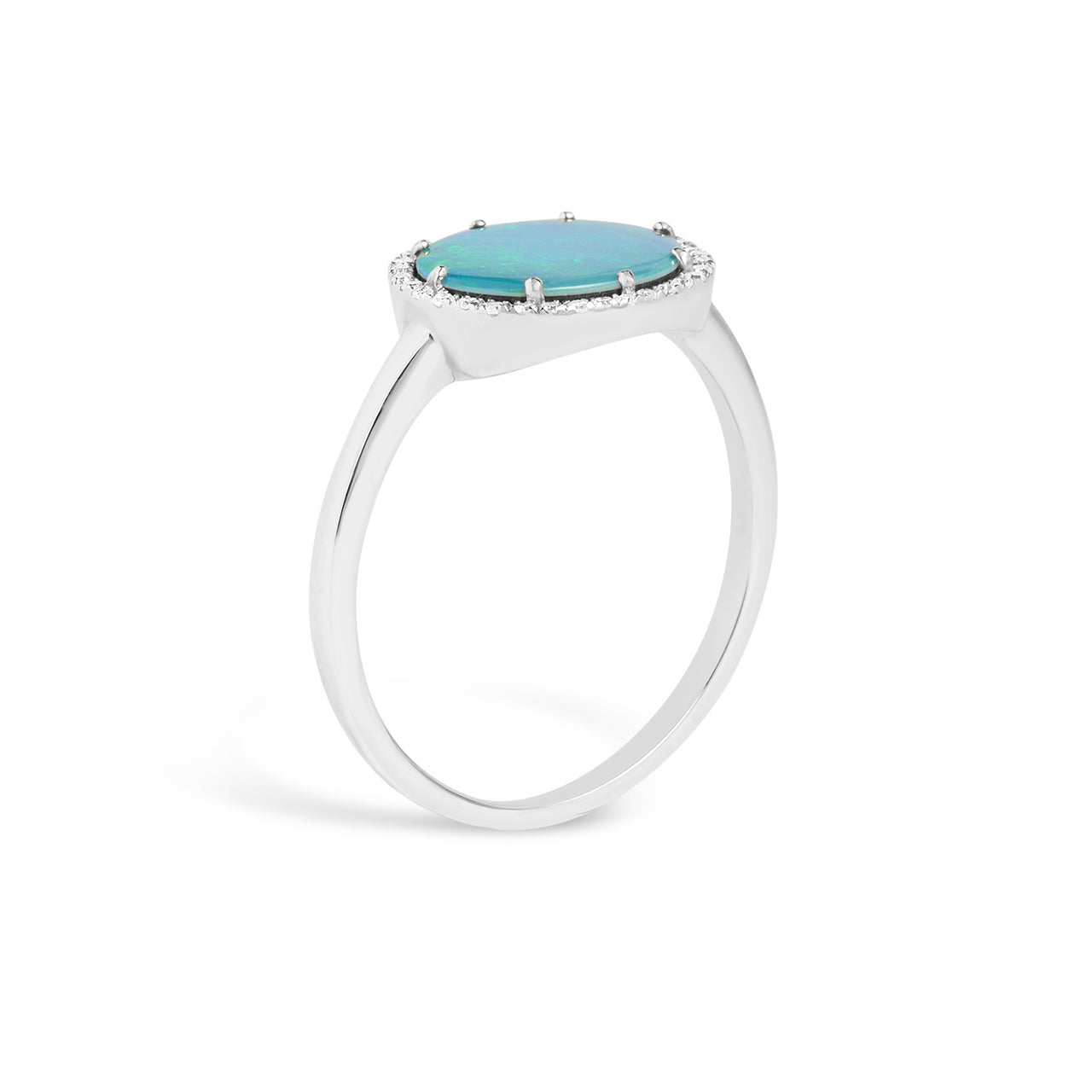 Opal & Diamond Oval East-West Ring