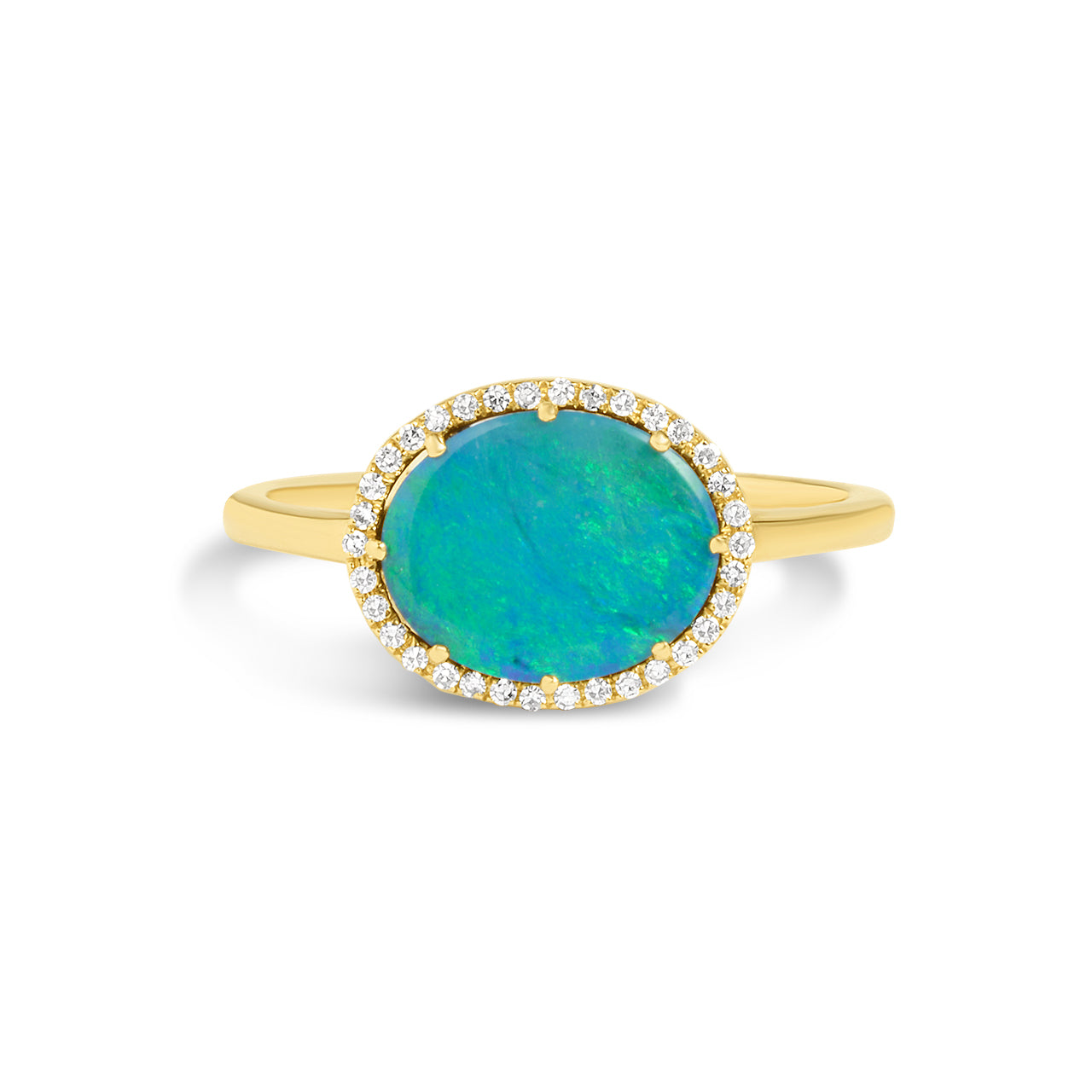 Opal & Diamond Oval East-West Ring
