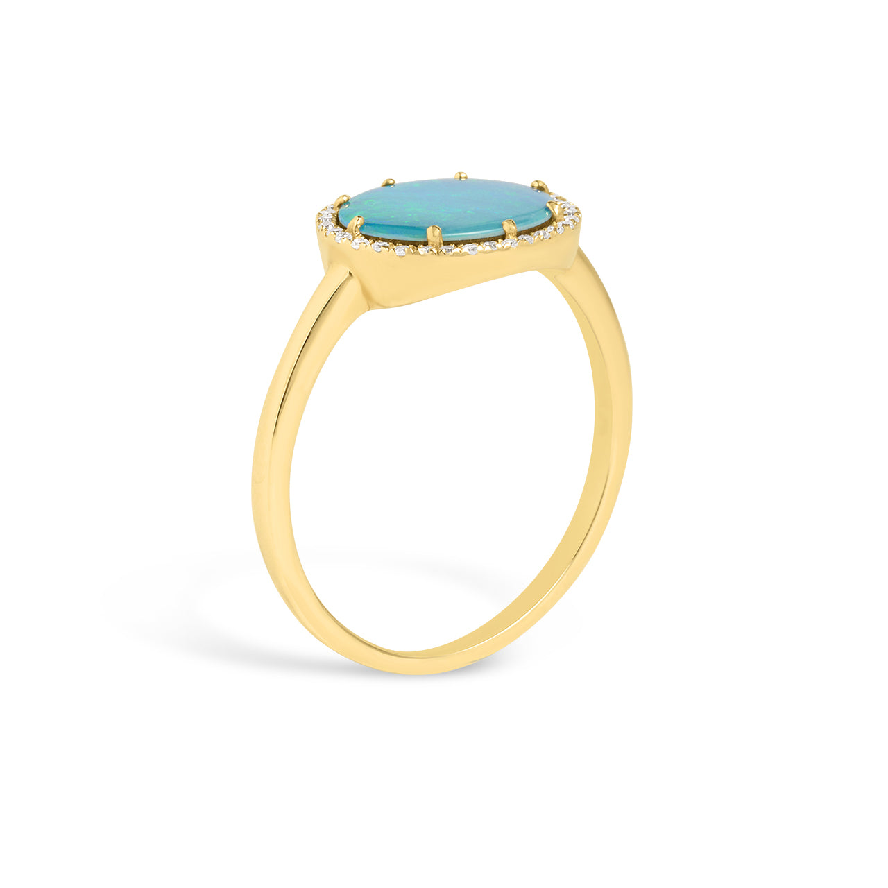Opal & Diamond Oval East-West Ring
