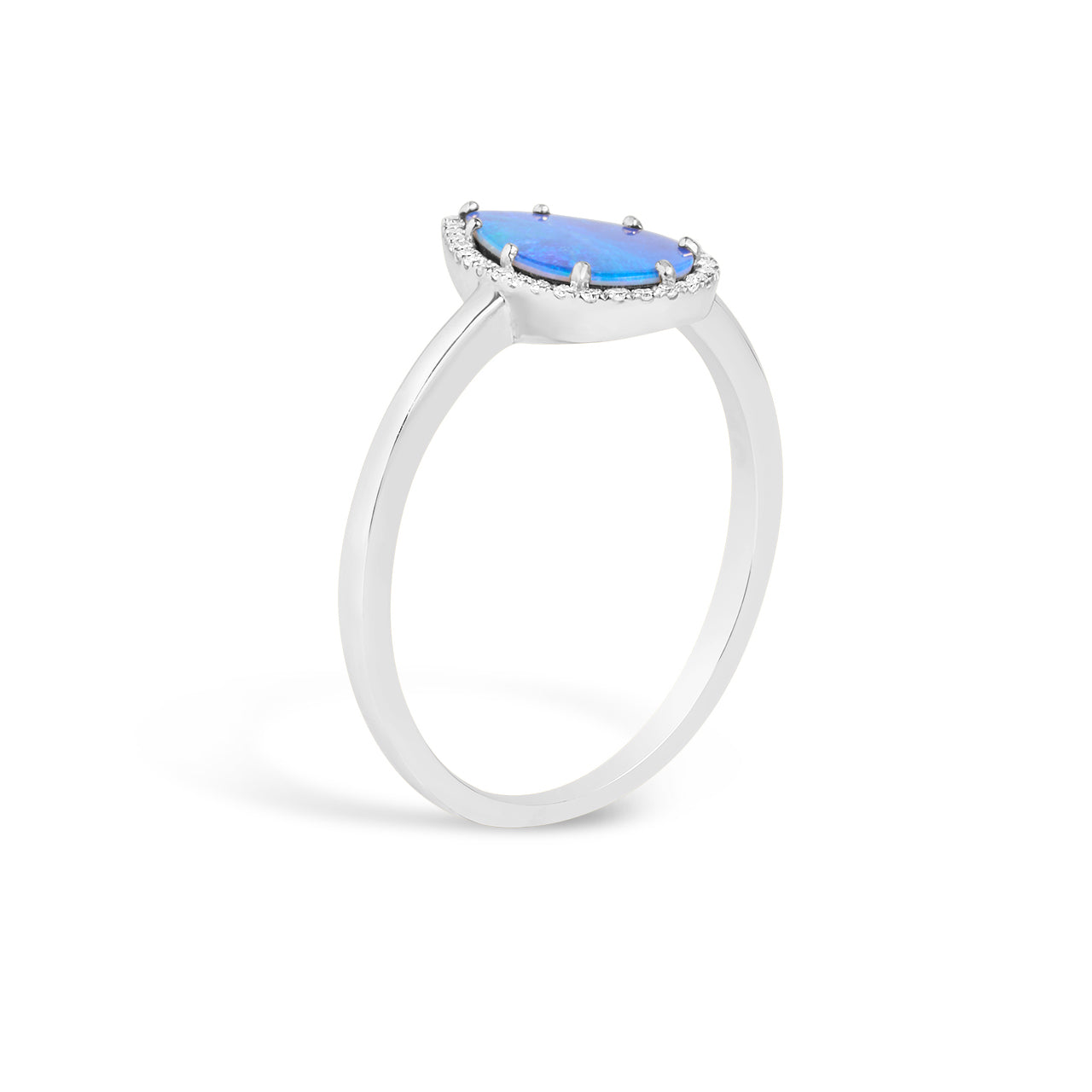 Opal & Diamond Pear Ring