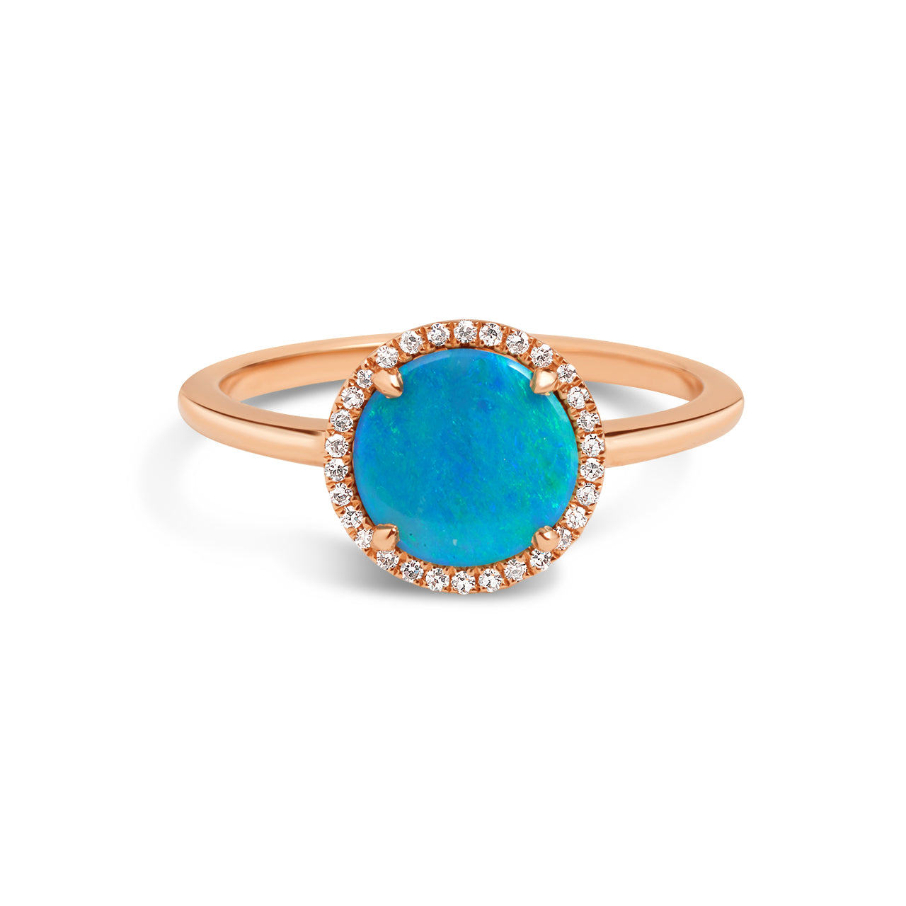 Opal & Diamond Disc Ring